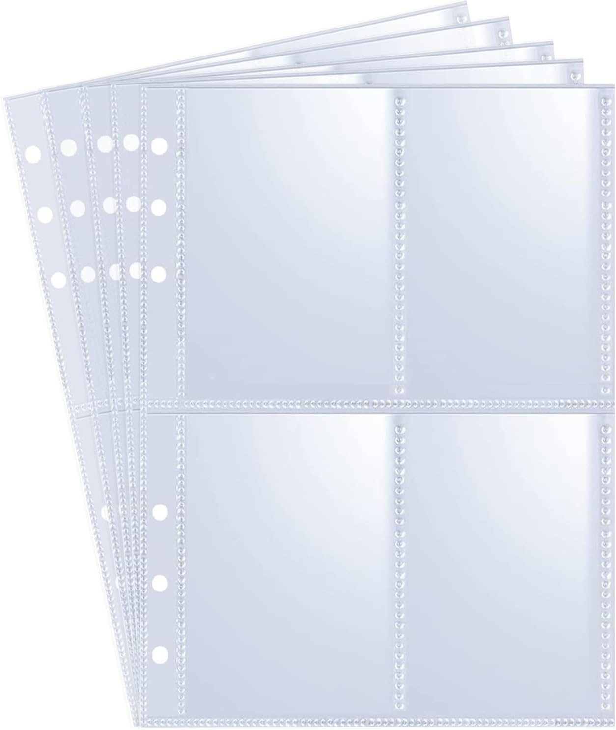 20 Pack - 160Pockets A5 Binder Sleeves (2.5"X3.5") - Double-Sided 4 Pocket Kpop