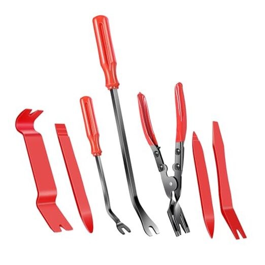 7 Pcs Auto Trim Removal Tool with Plastic Pry Tool, Automotive Car Trim Rivet