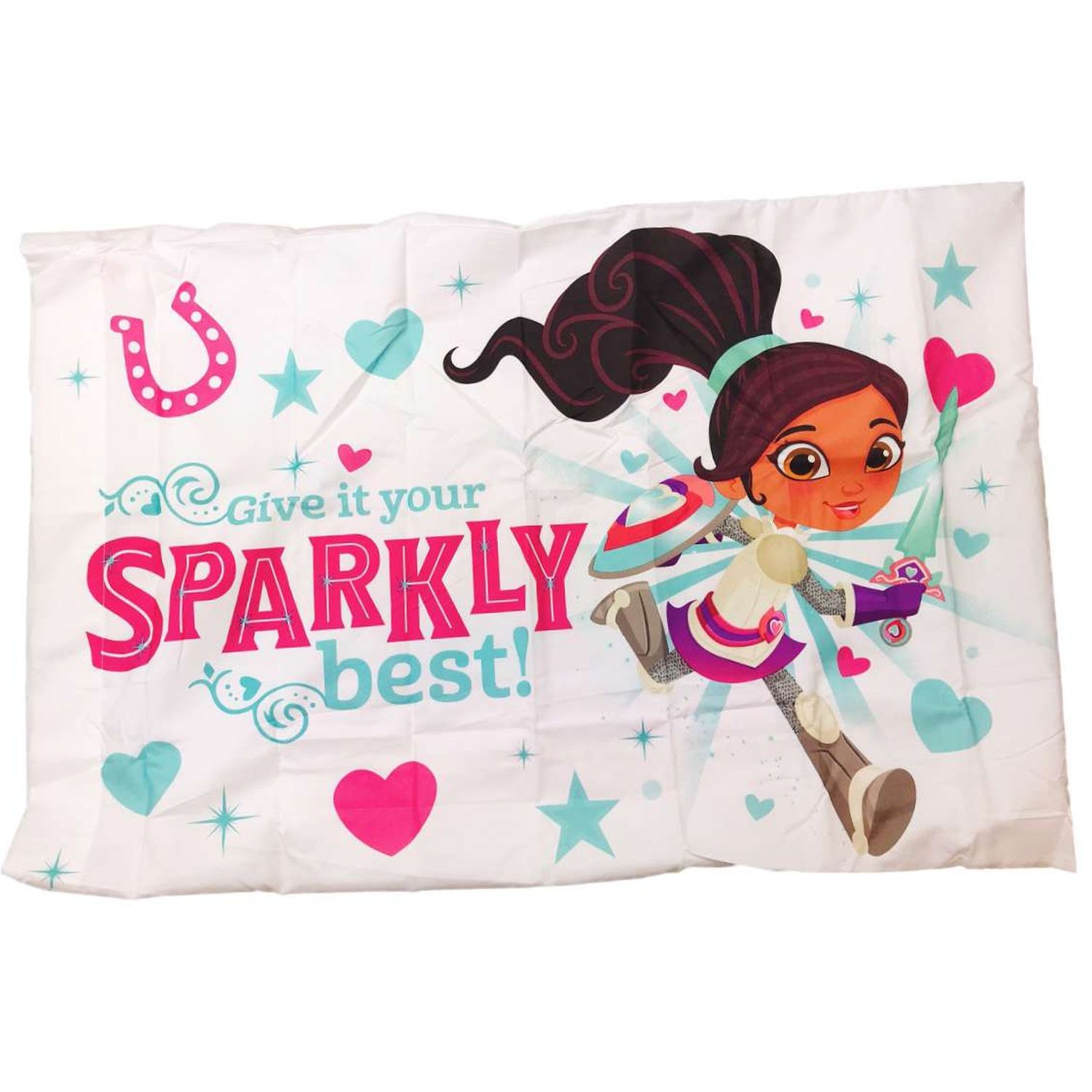 Nella The Princess Knight Reversible Pillowcase Standard Size, Sparkly Best