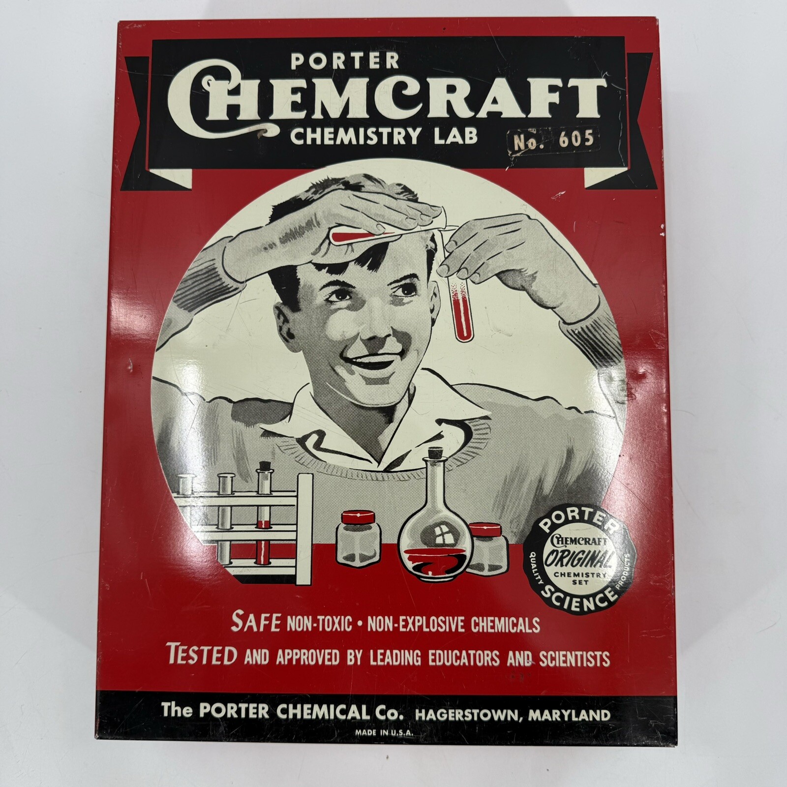 Vintage Porter Chemcraft chemistry lab kit set Junior Deluxe  #605