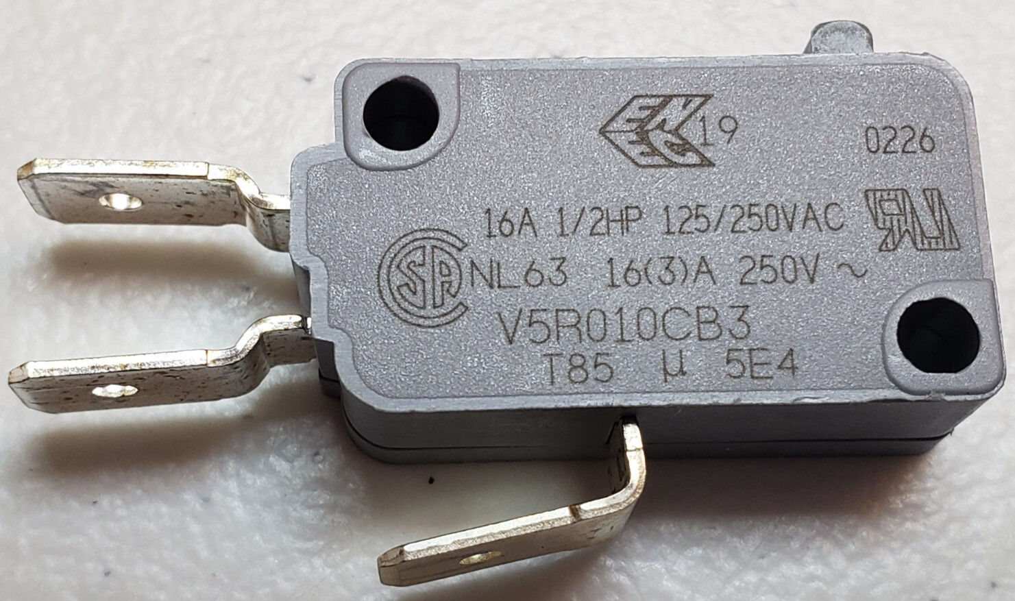 Honeywell - V5R010CB3 MICROSWITCH replacement part switch 16A / 250VAC