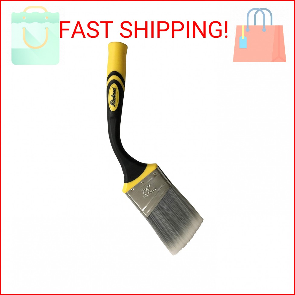 Richard 80833 Goose Neck Angular Paint Brush with Flexible Soft Grip Handle, 2-1