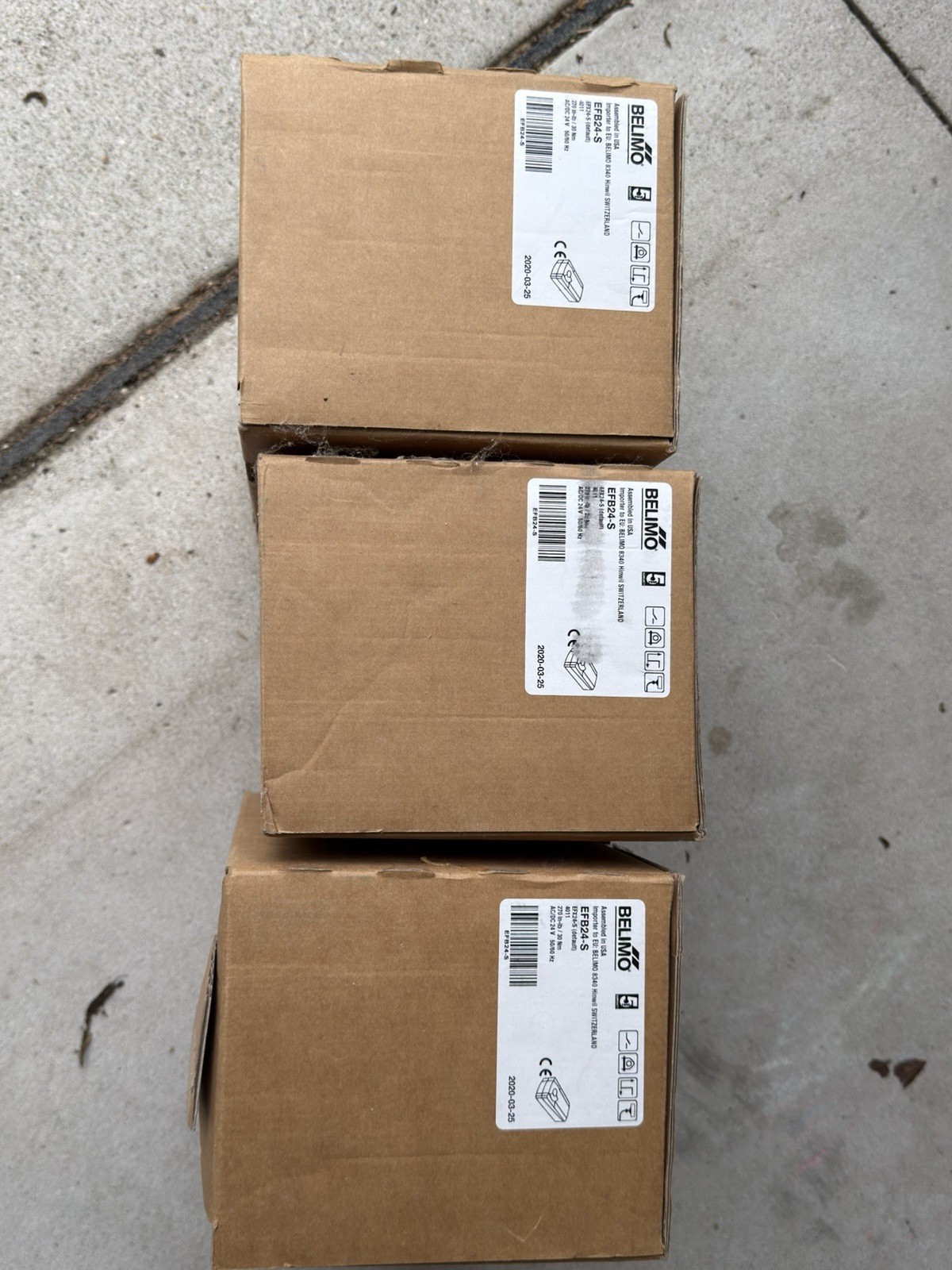 (3) Belimo EFB24-S 24V Smoke & Fire Damper Actuator for Smoke Control