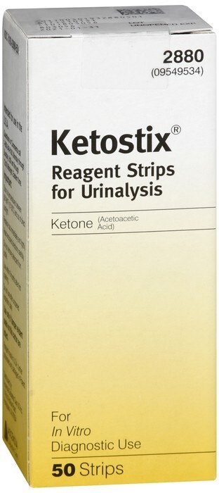 Ketostix Reagent Strips for Urinalysis, Measure Ketone Levels, 50-Count Box