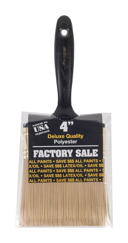 Wooster 4 in. Deluxe Quality Polyester Flat Paint Brush Plastic Handle 1 Pk