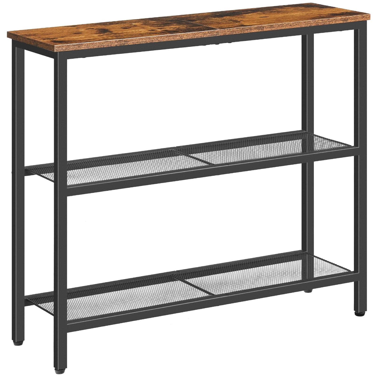HOOBRO 29.5" Narrow Console L x 9.4" W x H, Rustic Brown + Black