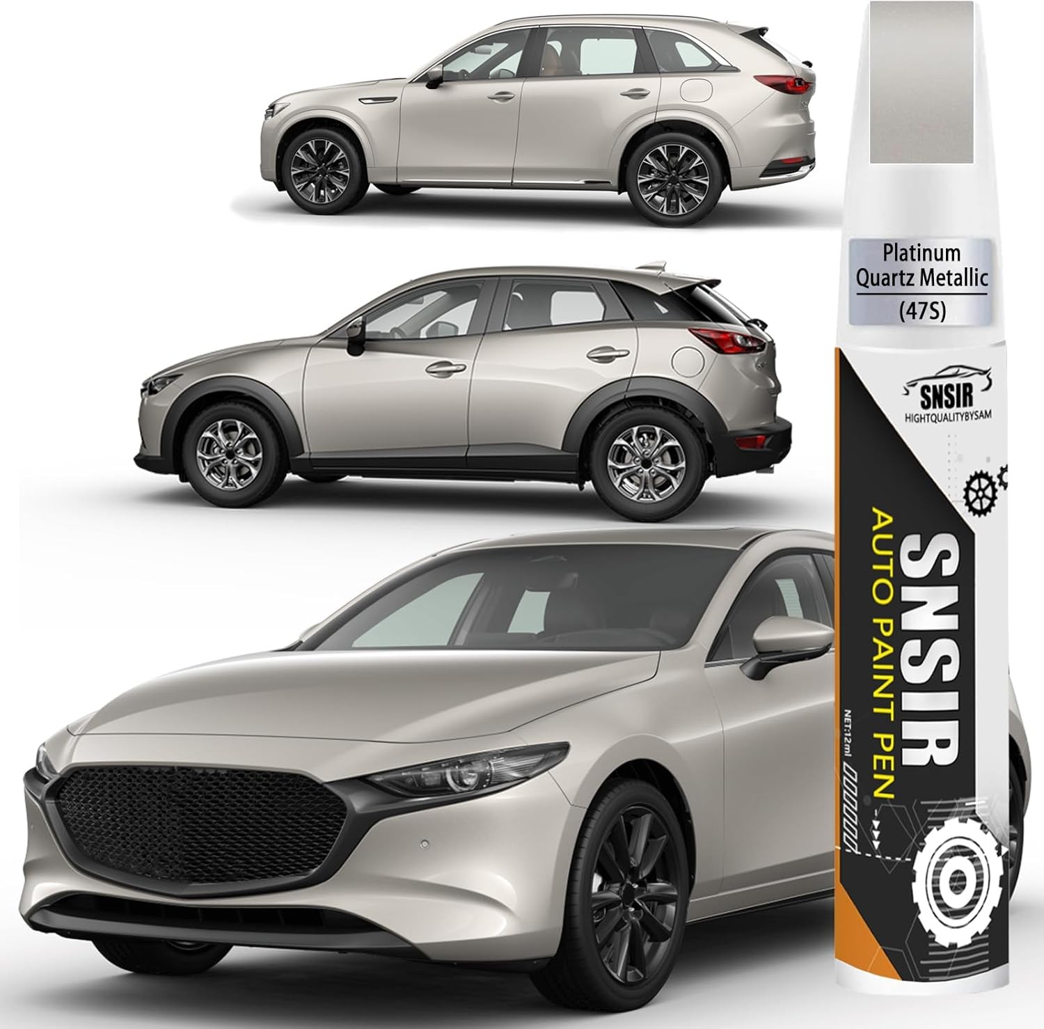 Touch Up Paint for Mazda Platinum Quartz Metallic 47S 2025 Exact Match Kit Paint