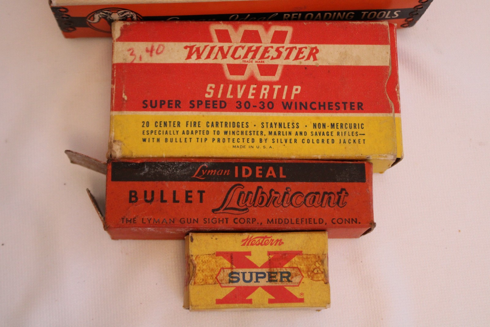 LOT 5 VINTAGE BULLET MOULD LYMAN'S IDEAL, RELOADING WINCHESTER ETC. EMPTY BOXES