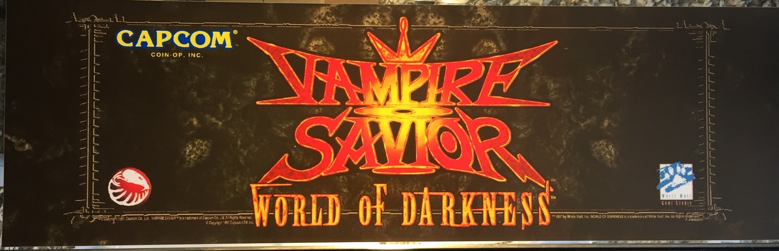 Vampire Savior Arcade Marquee 26" x 8"