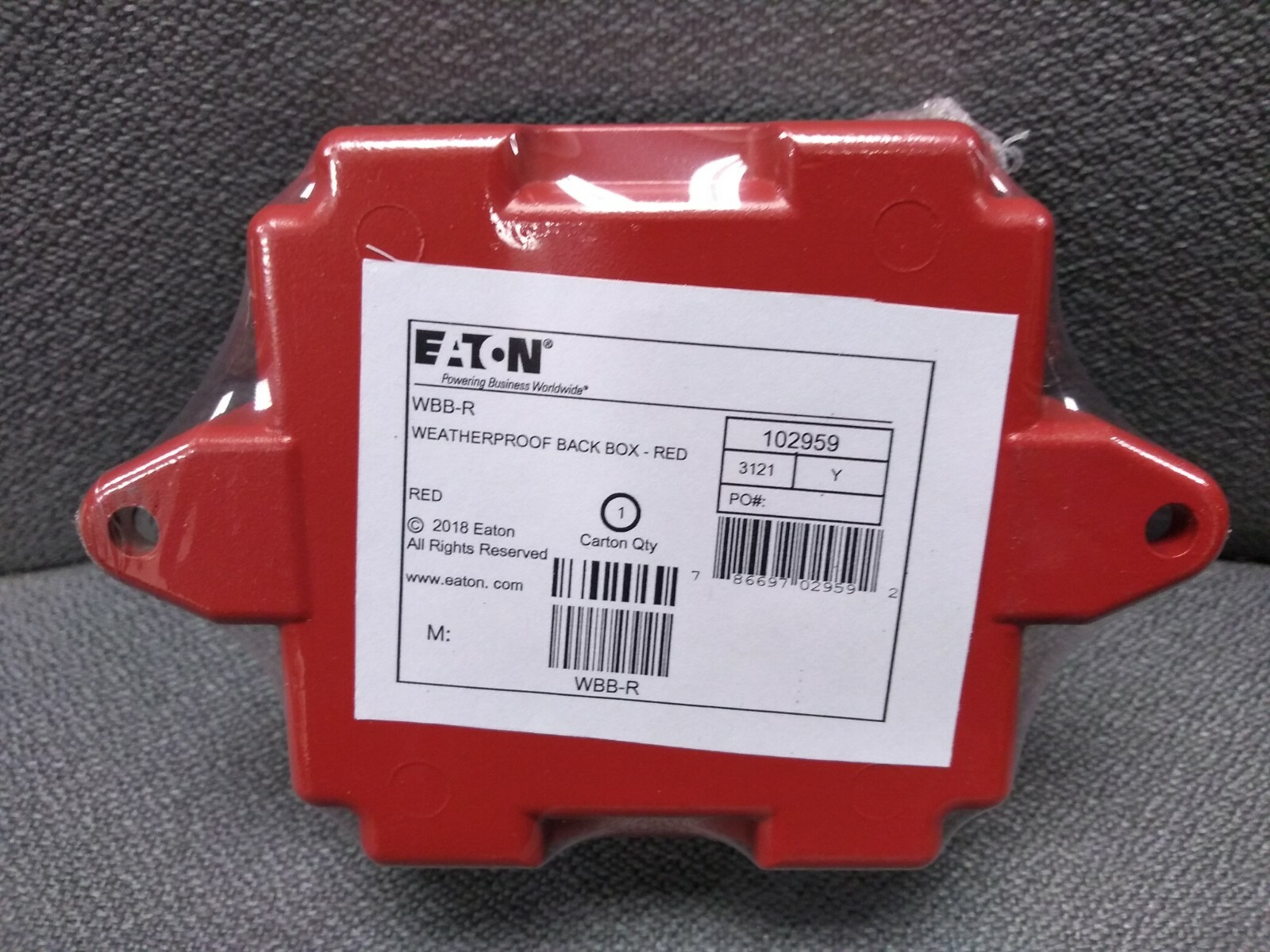 Weatherproof Backbox, Red, Wheelock #WBB-R