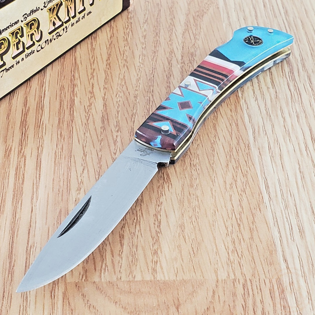 Roper Knives Tumble Weed Folding Knife 2.5" Carbon Steel Blade Acrylic Handle