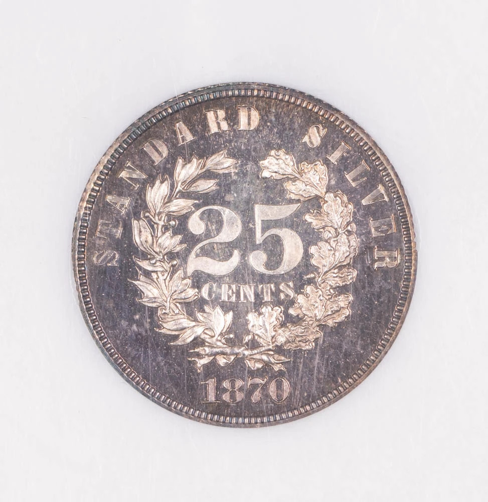 1870 Pattern Coin NGC PF-66 J-918 Proof 25c