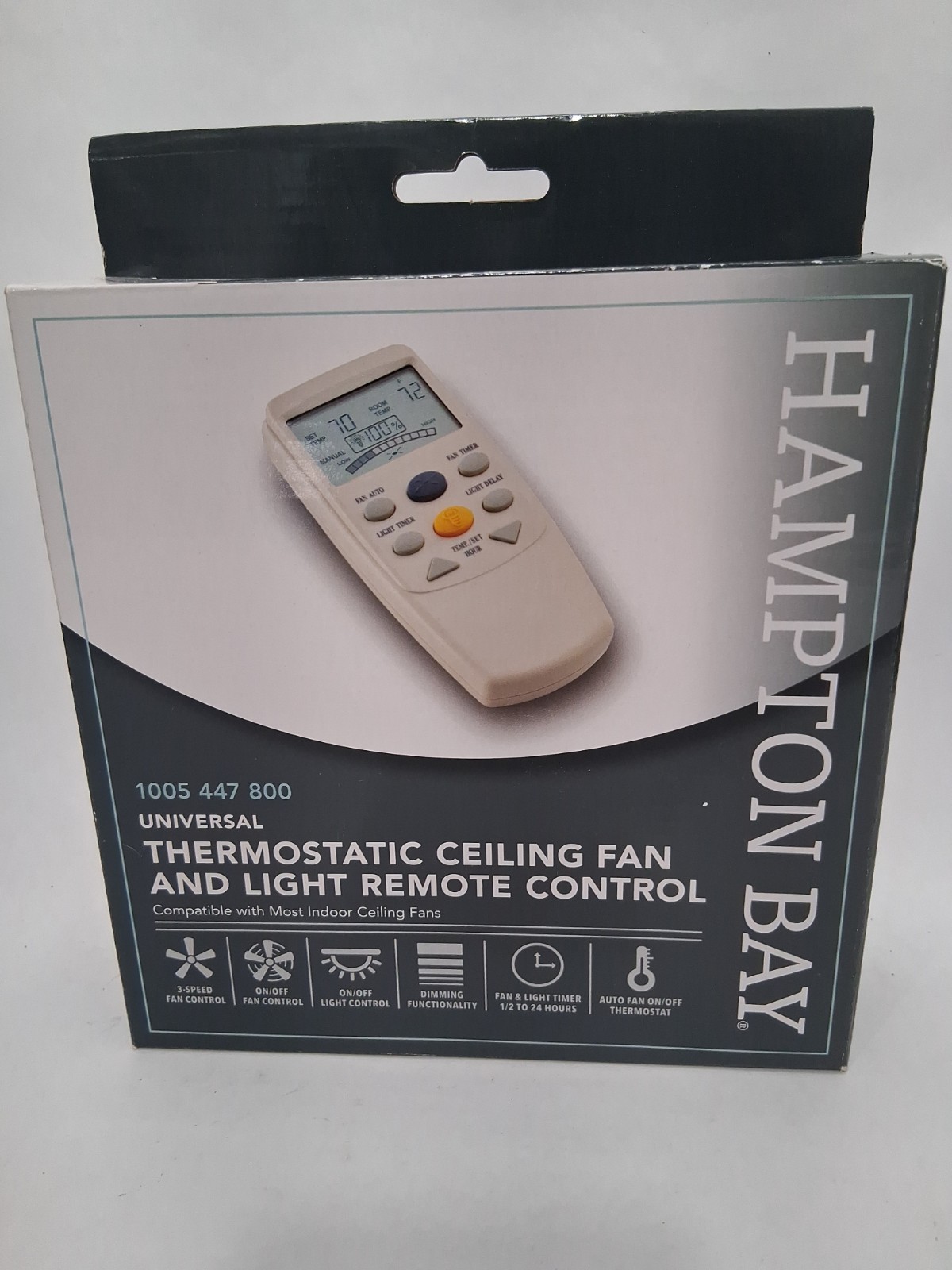 Hampton Bay Thermostatic Ceiling Fan Light Remote Control with LCD 1005 447 800