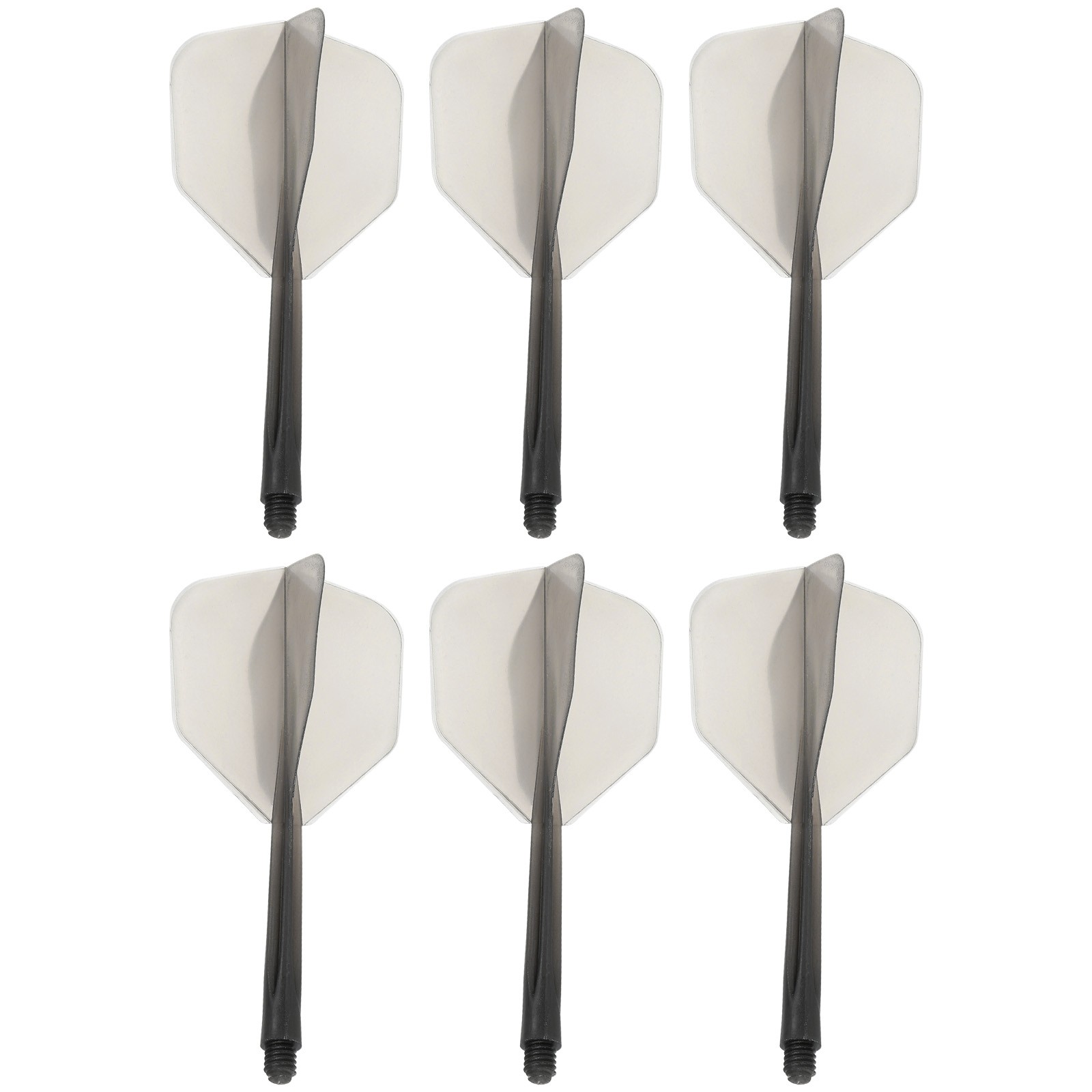 6Pcs 2BA Integrated Dart Shaft Flights Durable Dart Flight Set, Grey
