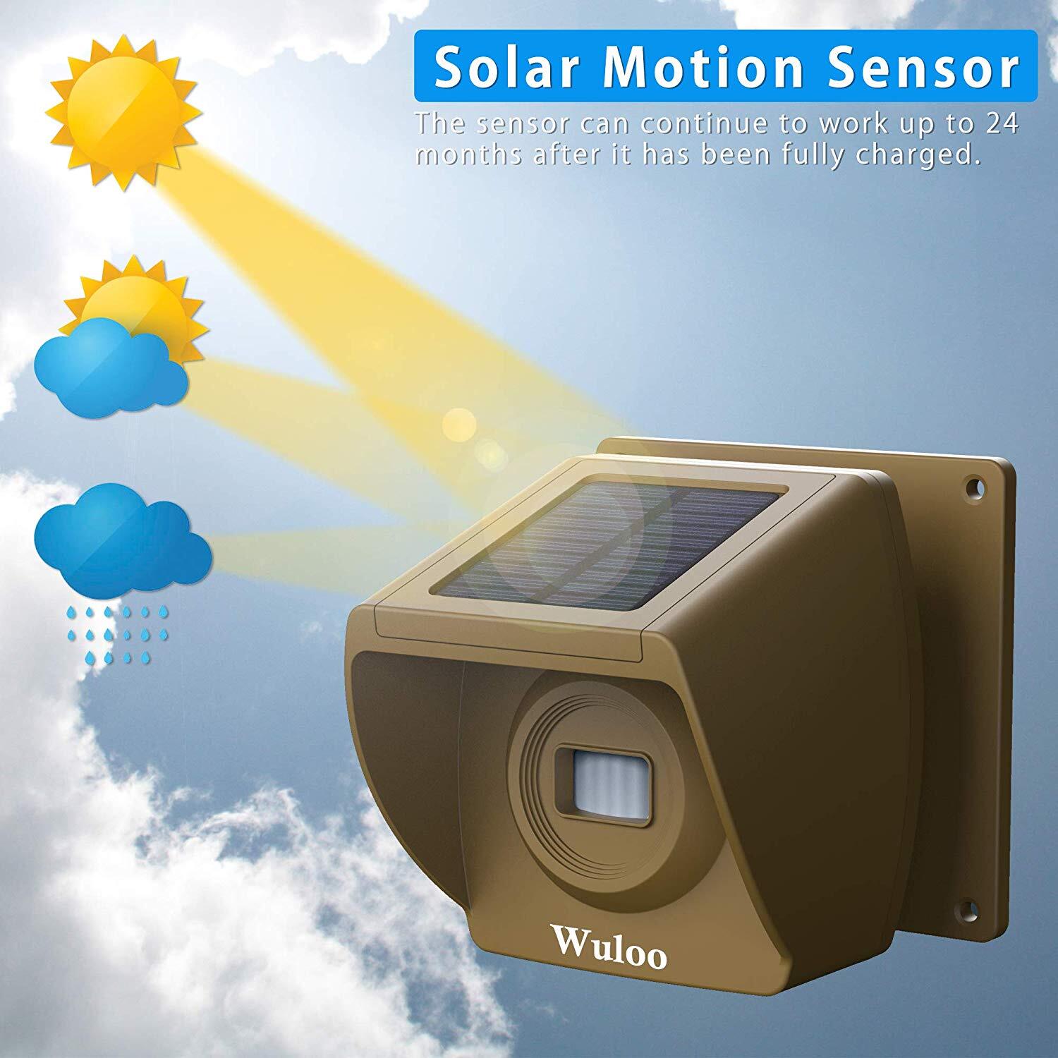 1800ft Solar Wireless Driveway Alarms System Long Range Motion Sensor Waterproof
