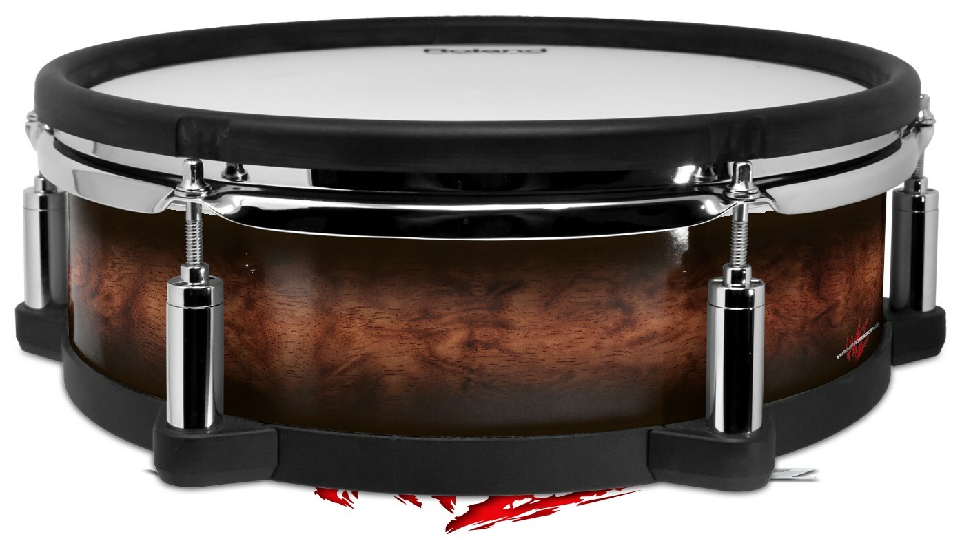 Wrap for Roland PD128 Exotic Wood Waterfall Bubinga Burst Dark Mocha