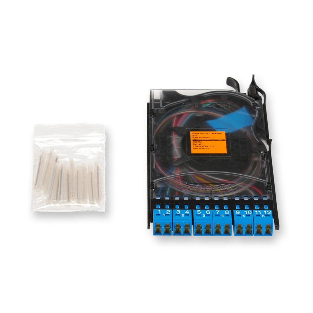 Corning EDGE-CS12-AE-P00RU 12 Fiber Shuttered LC Duplex EDGE Splice Cassette