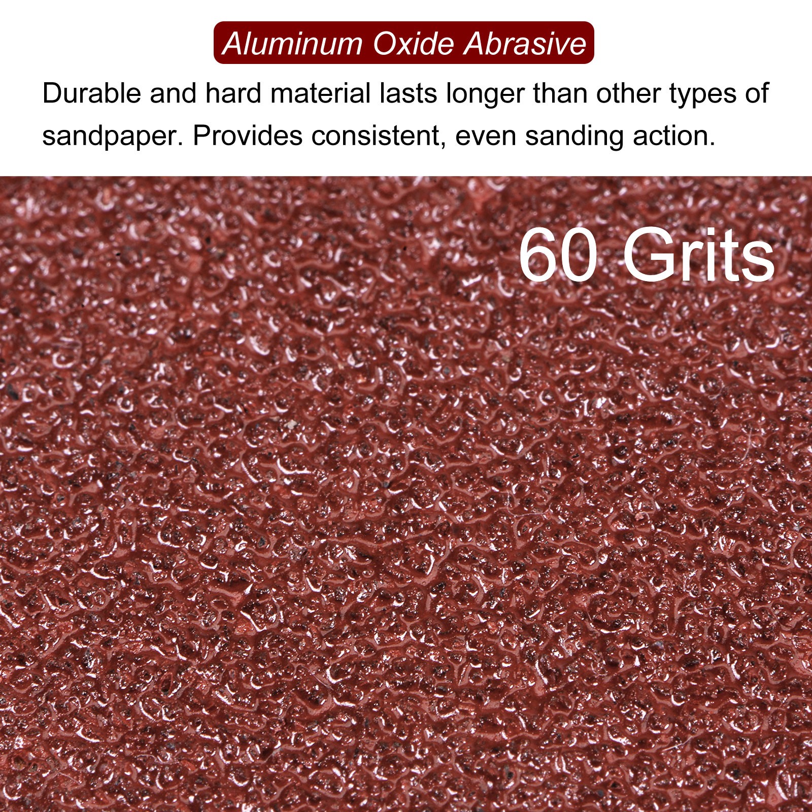 60pcs 60 Grits 80mm Aluminum Oxide Triangular Hook & Loop Sandpapers Pads