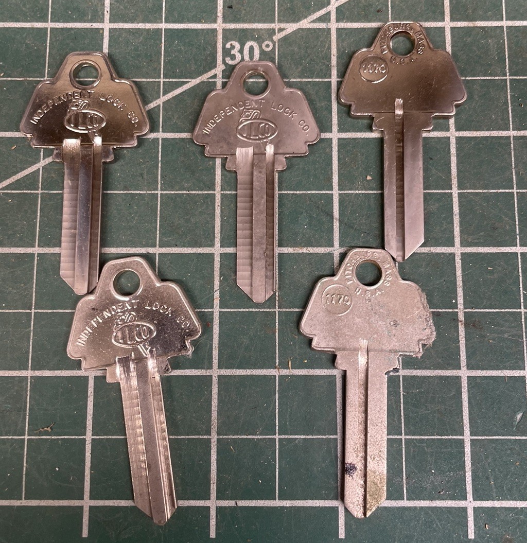 5 1170 Ilco For Challenger Key Blanks Brass Uncut Locksmith Handyman Odd Old Key