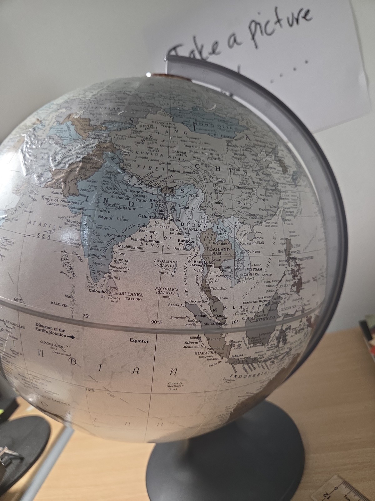 Replogle 12" Tabletop World Globe Rotating Raised Relief w/ Base