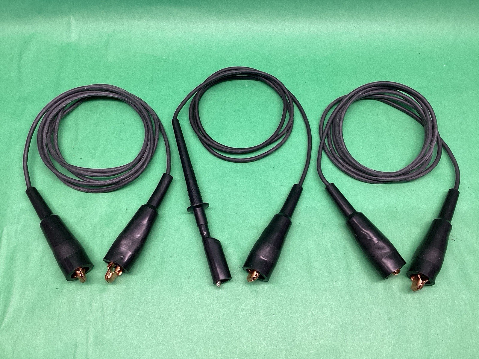x3 Electronics Test Lead Black Set Mueller 27C Clamps Oldaker Probe NICE