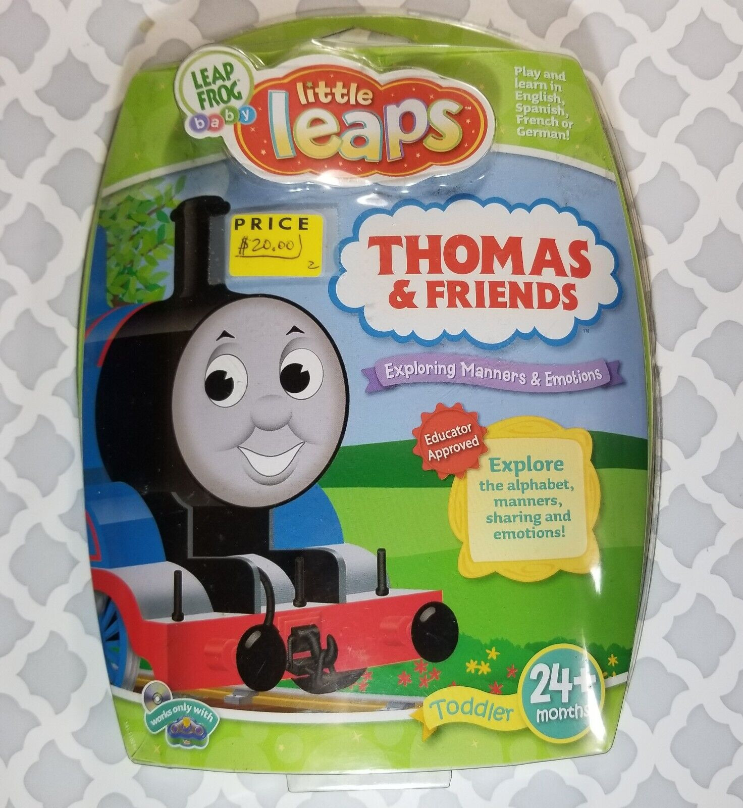 Leap Frog toddler Little Leaps Thomas & Friends 4 Languages Alphabet Manners ++