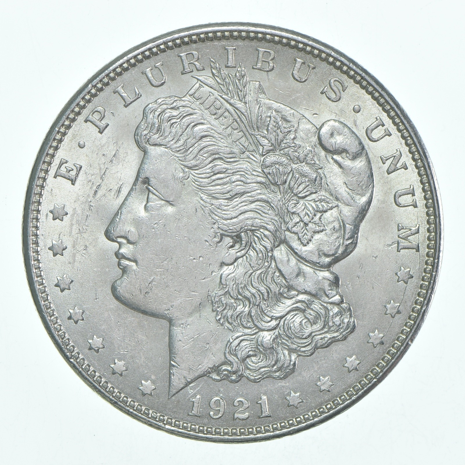 (1) AU 1921 (P) Morgan Silver Dollar Almost Uncirculated 90%