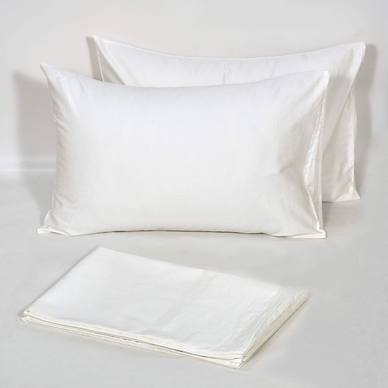 800 Thread Count Pillow Cases 100% Cottonï¼ŒQueen Queenï¼ˆU.S.Standardï¼‰ White