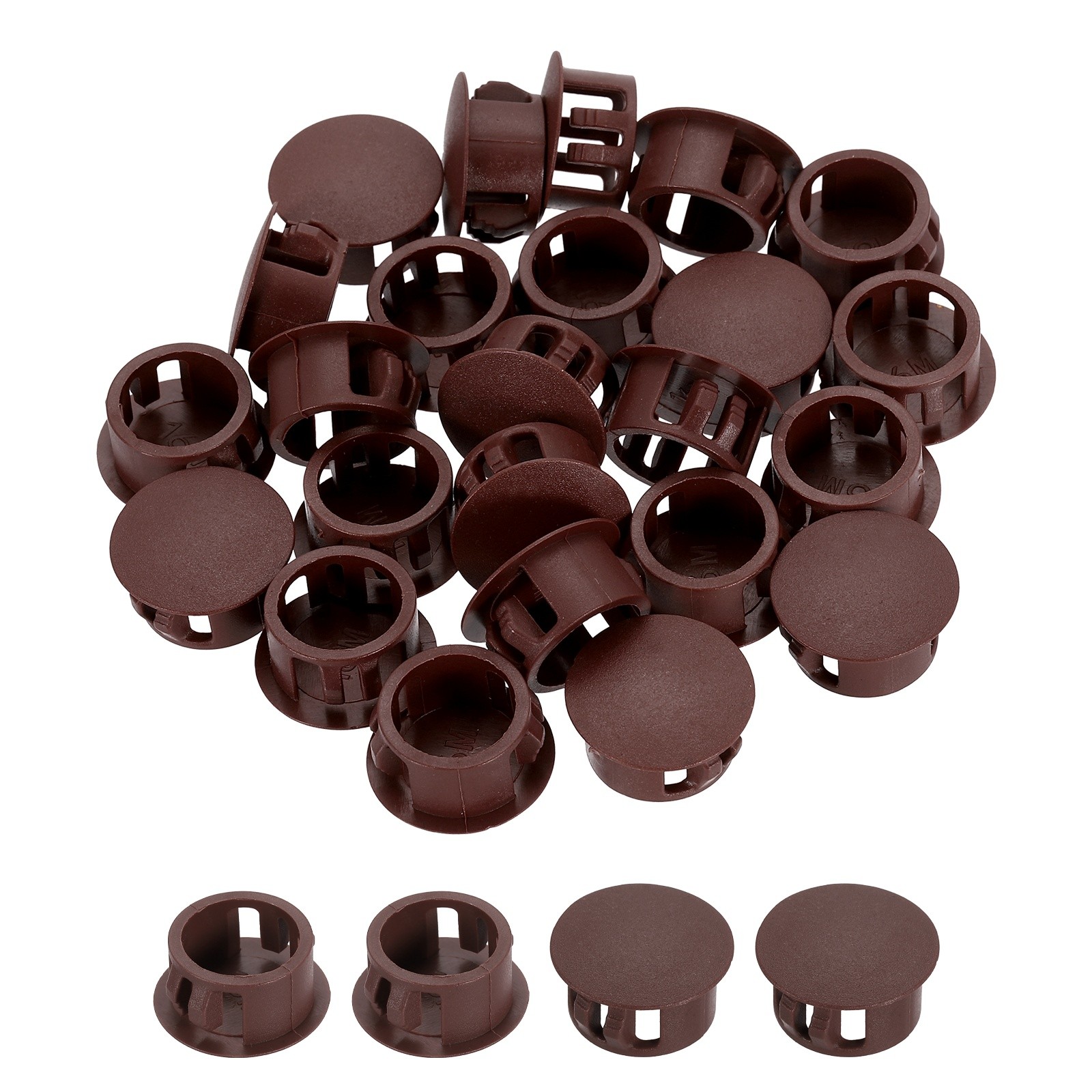 100pcs Dark Brown Hole Plugs 5/8" Plastic Plugs for Round Holes Flush Type