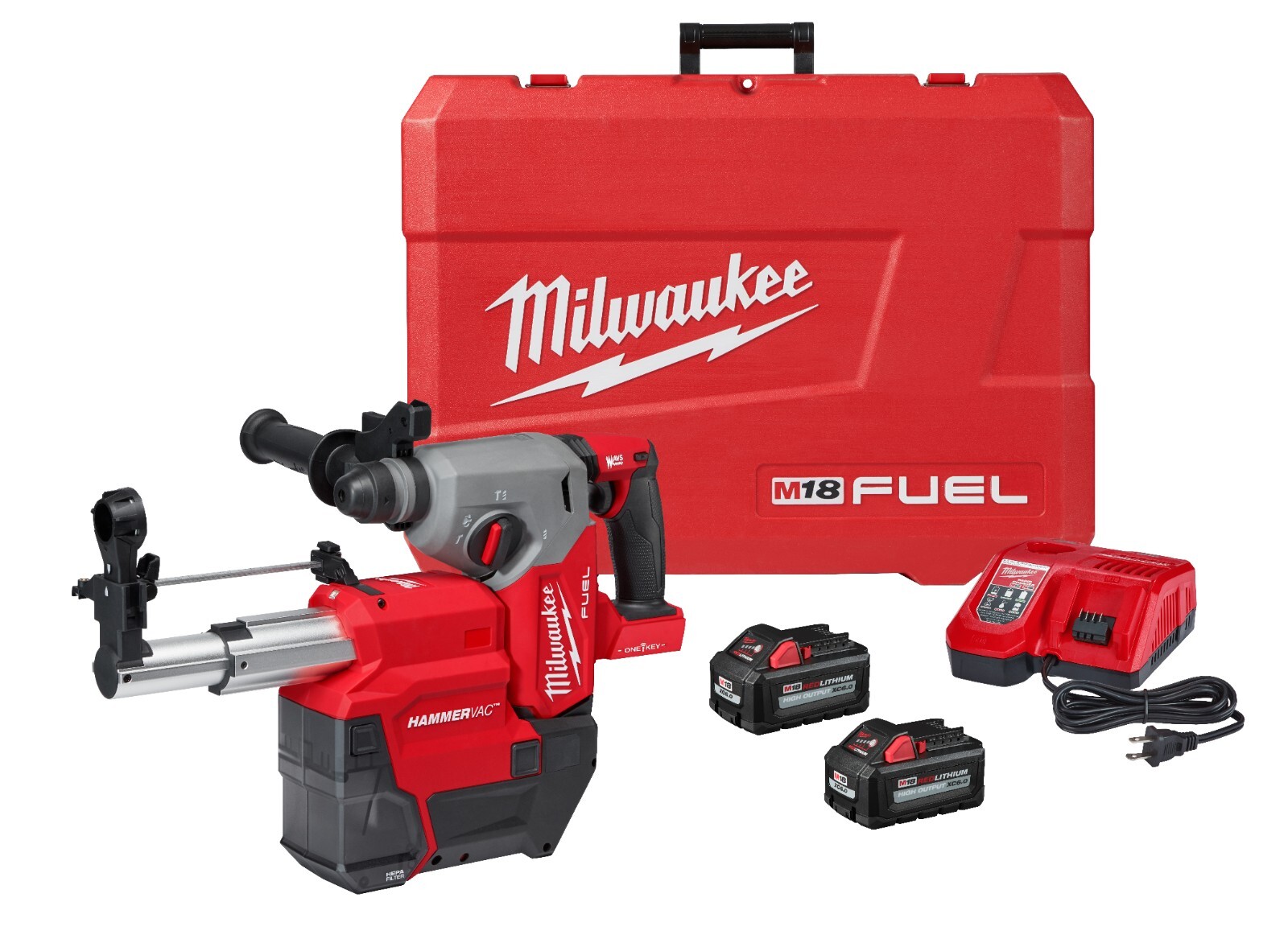 Milwaukee 2914-22DE M18 FUEL 1" SDS Plus Rotary Hammer w/ ONE-KEY Dust Extractor