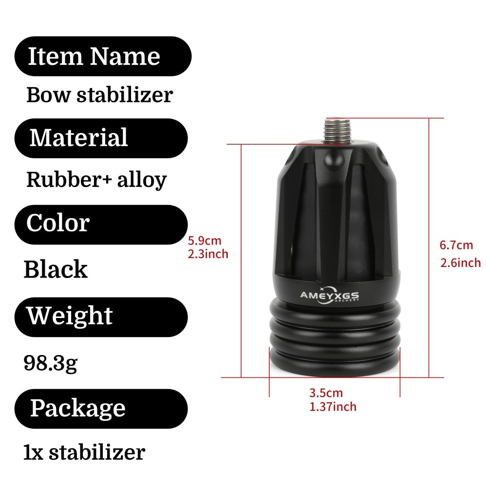 Archery Bow Stabilizer Damper Silencer Riser Shock Absorber Recurve Compound Bow