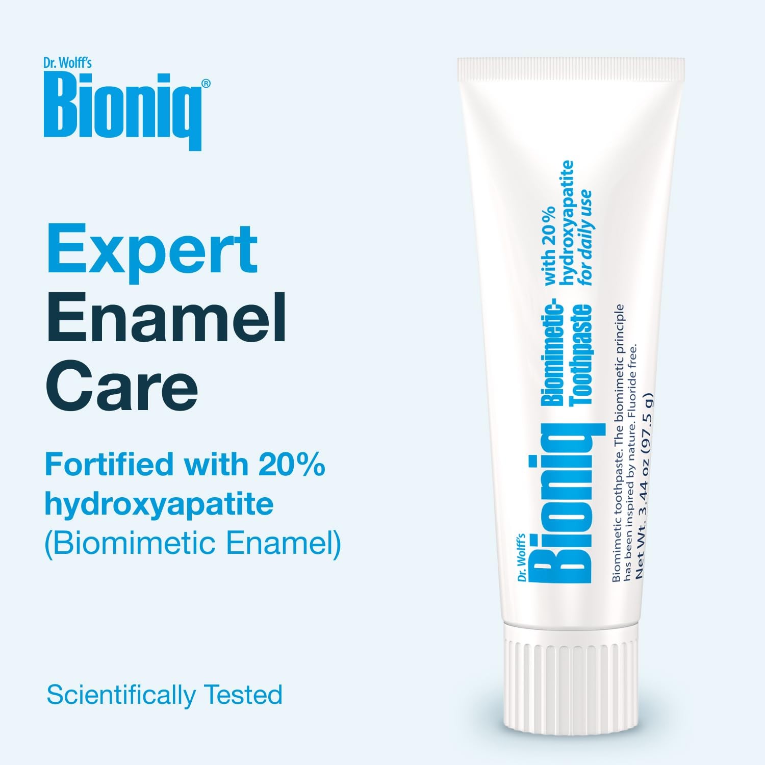 20% Hydroxyapatite Toothpaste 3.44 Oz, Fluoride Free, BioHAP Toothpaste, Natural