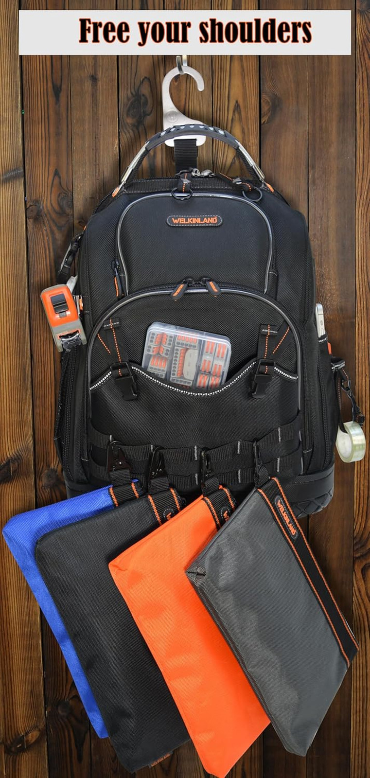 Chic Tool Backpack with 4 Pouches for Ultimate Storage and Organization
