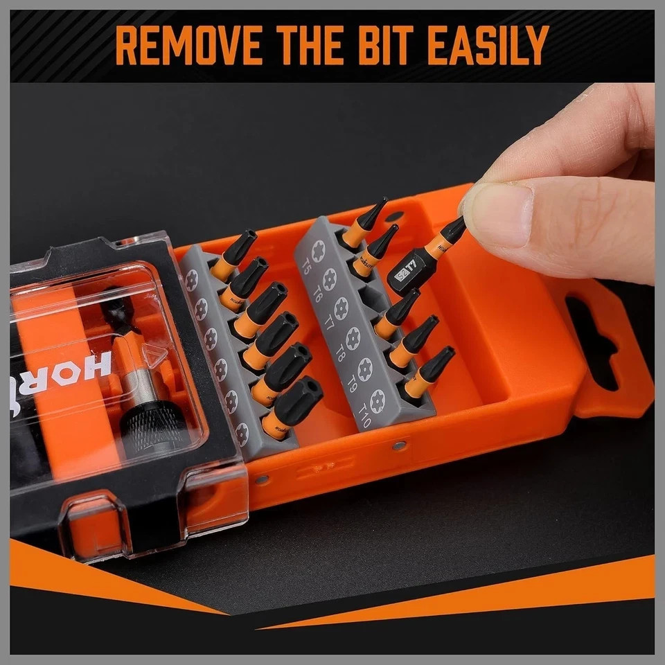 12pc Torx Bit Set Security Tamper Proof T5-T40 Star Bit Set for Impact w Box