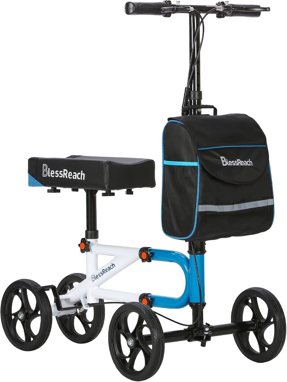 Knee Walker Scooter for Foot Surgery Dual Braking System Compact Blue