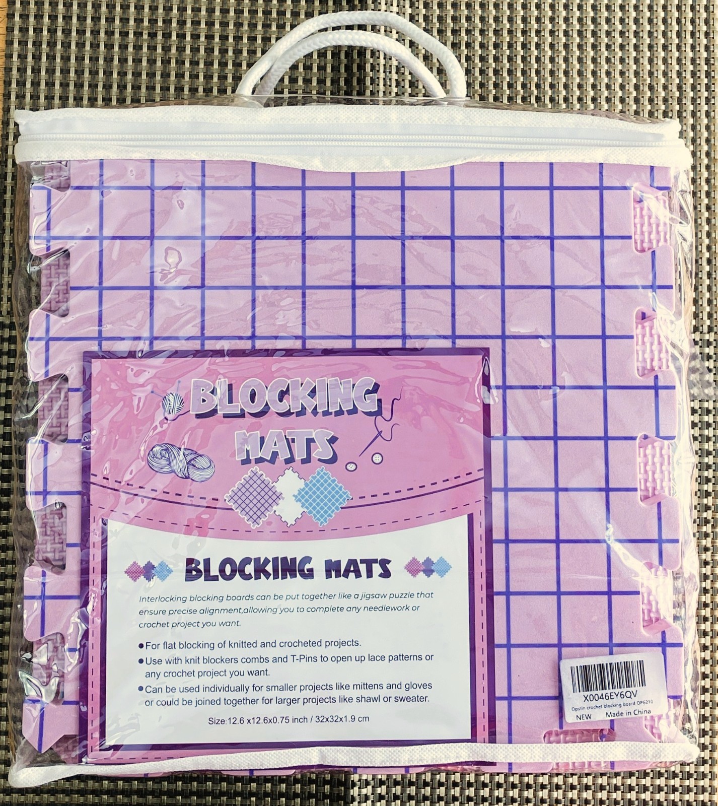 OPSTIN BLOCKING MATS 12.6X12.6X.75 (Pack of 9) with 150 T-PINS