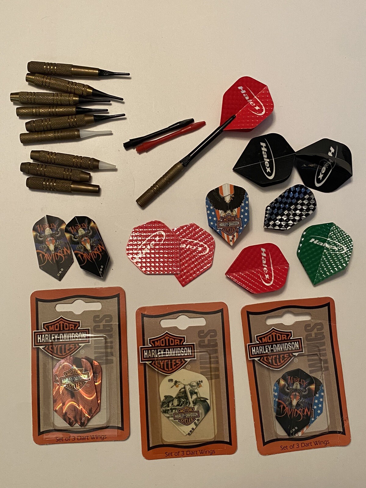 Lot of 30 Plus Dart Shafts and Wings Lot  Pre-owned