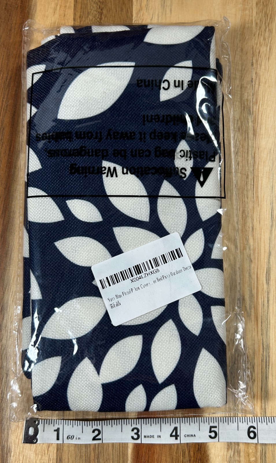 Navy Blue Dahlia Floral Throw Pillow Covers 18X18 Inch Rustic Geometric Decor