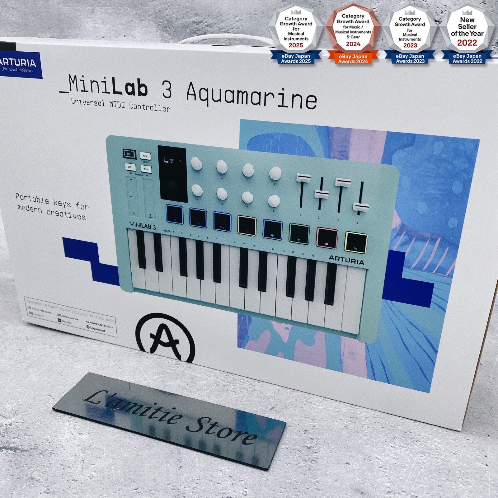 Arturia MiniLab 3 Aquamarin MIDI Keyboard Controller MK3 25-Key Compact MiniLab3