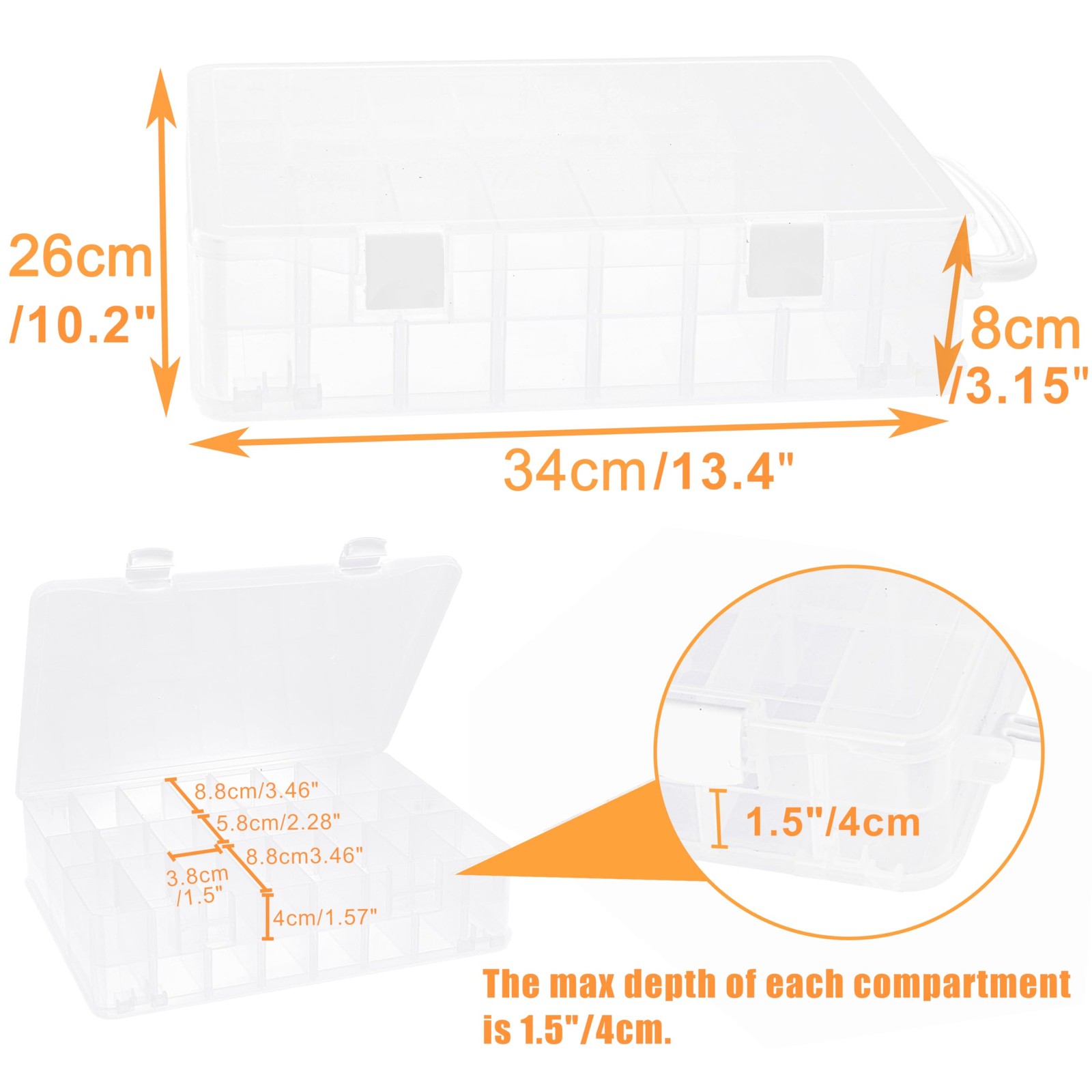 New brothread Double-Sided Storage 1x48 (Dividers Removable), Clear