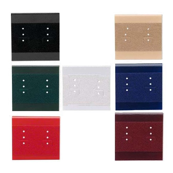25 of 100 Velvet Flocked 2 Inch 3 Pairs Earring Display Cards with Hanging Tab