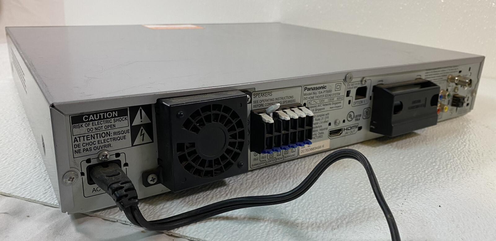Panasonic 5 Disk DVD Home Theatre System Model #SA-PT650 Tested