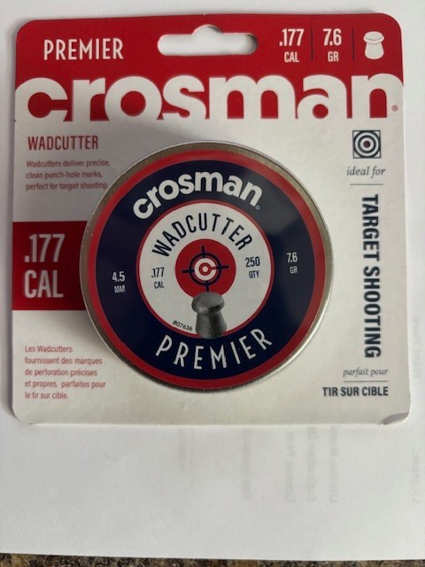 Crosman .177 Cal -4.5MM Wadcutter Pellets for Air Guns 7.6 gr 1-Pack of 250