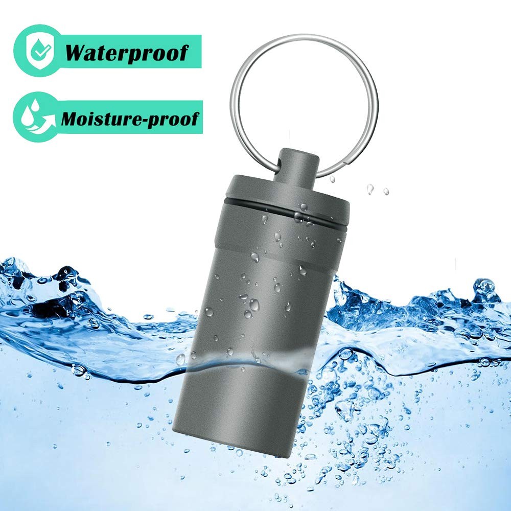 3 Packs Waterproof Aluminum Pill Fob Container, Nitro Bottle Holder Nitroglyc...
