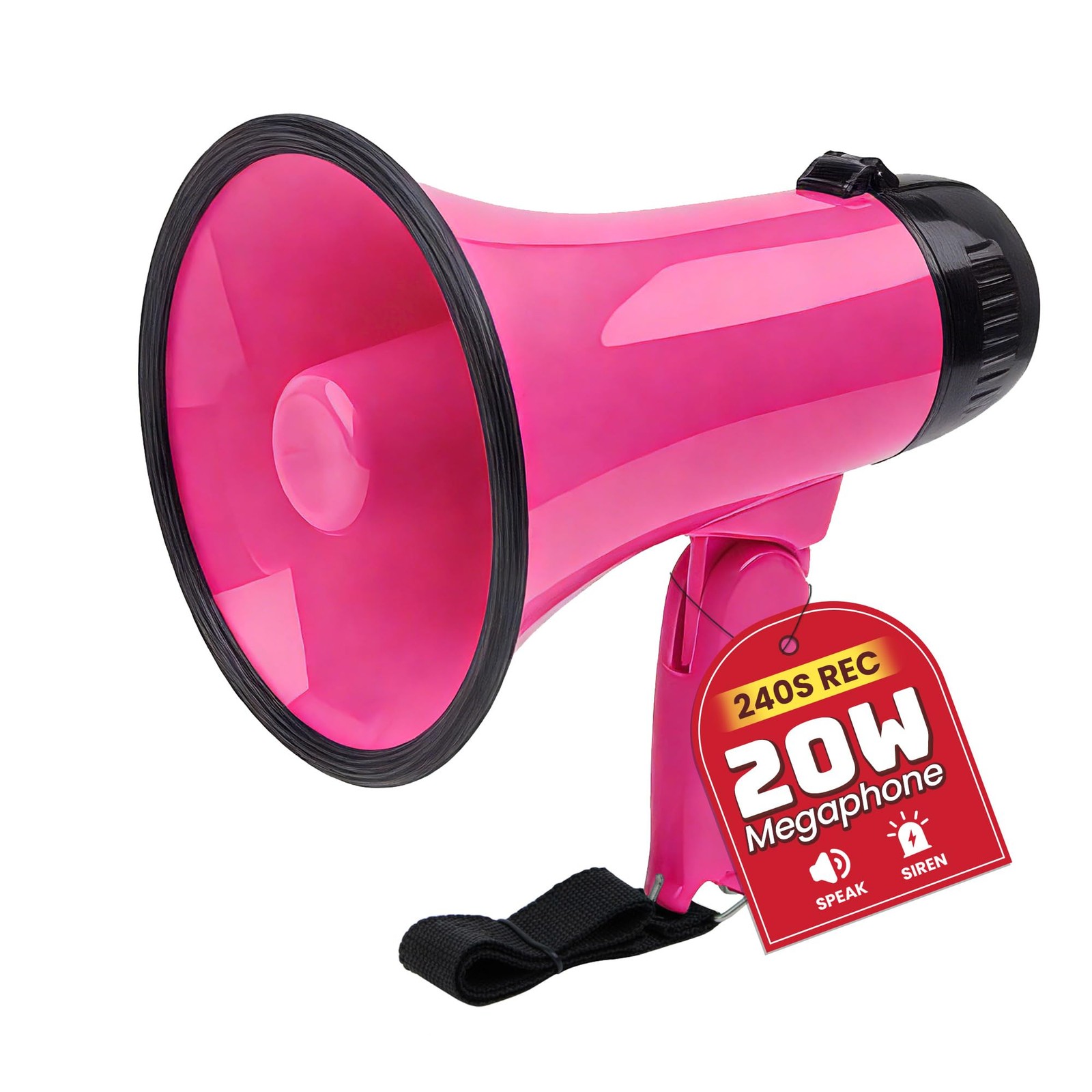 MyMealivos 20W Megaphone Bullhorn, Built in 25.17 cubic inches, Deeppink
