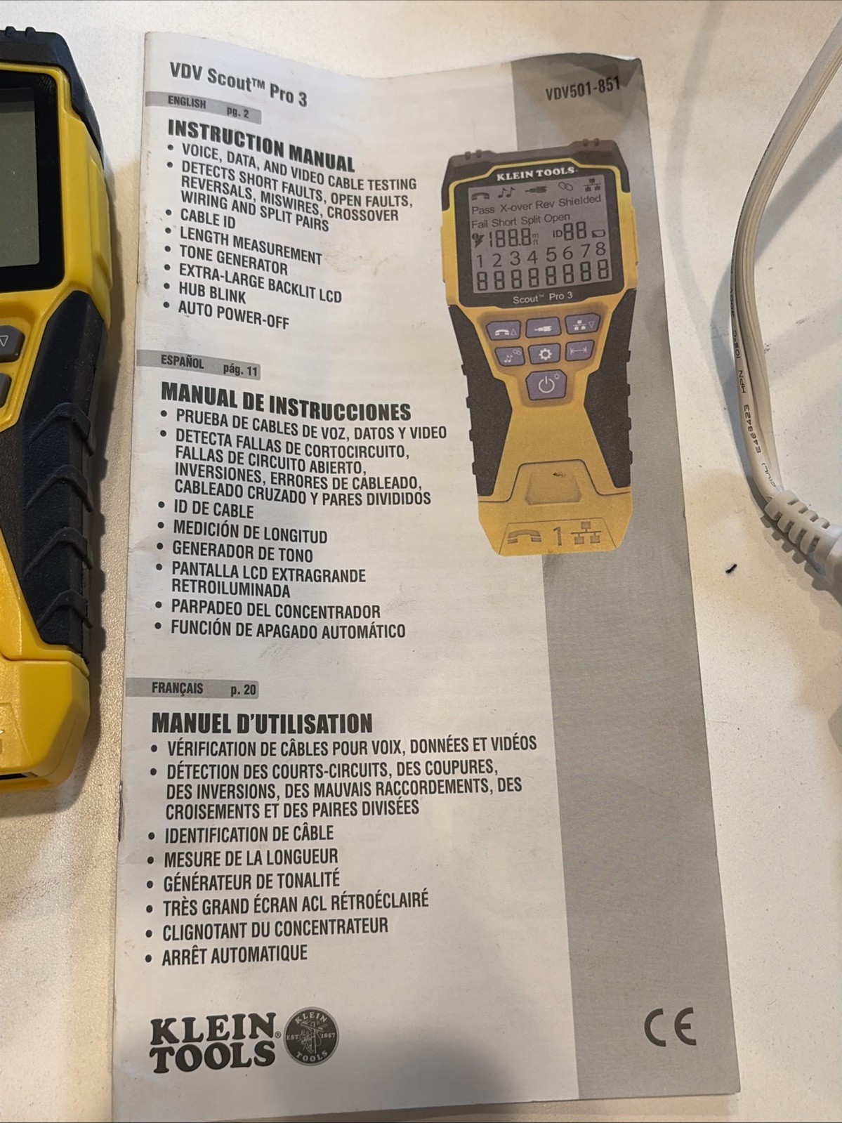Klein Tools VDV501-851 Scout Pro 3 Cable Tester Kit