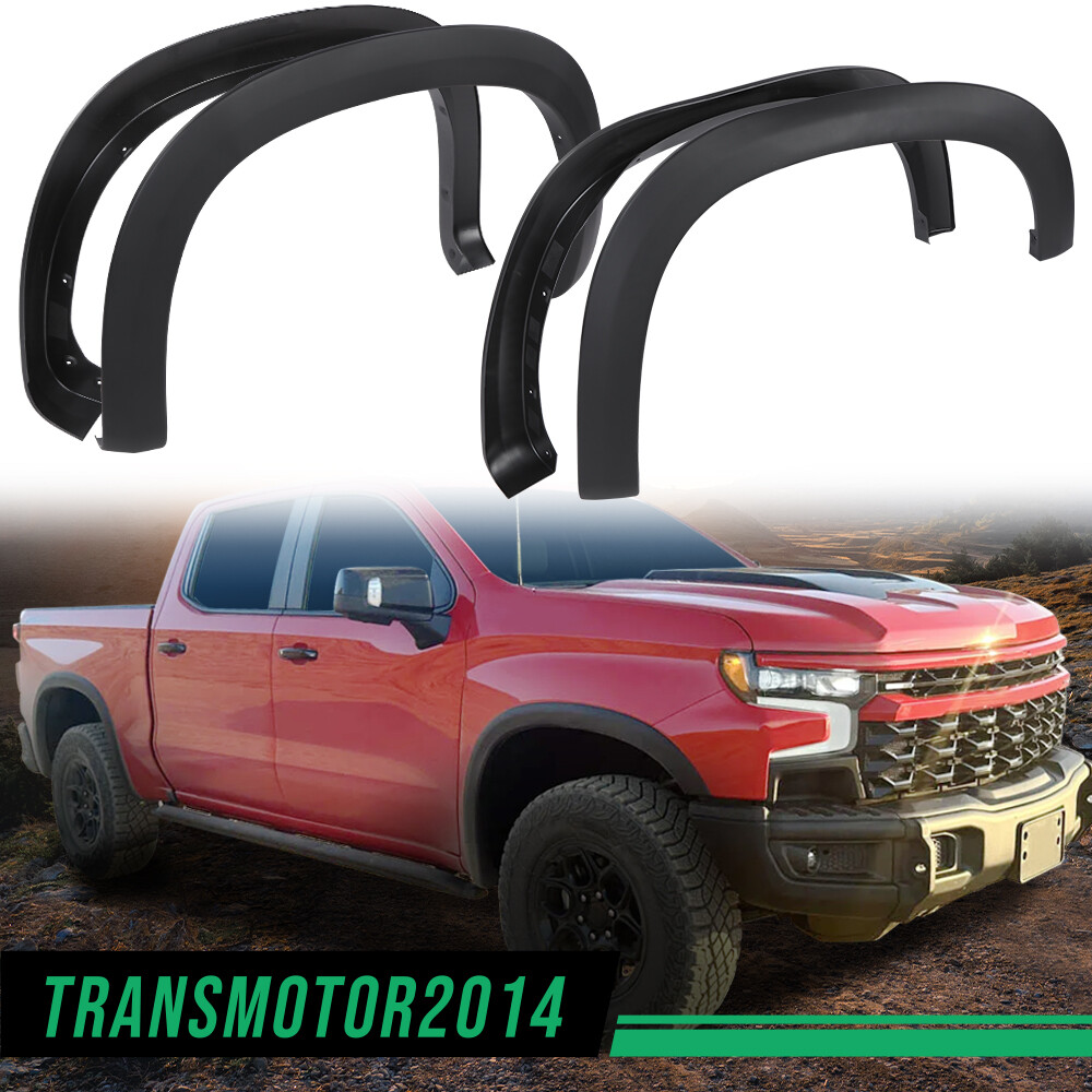 4PCS Factory Style Fender Flares Fit For 2019-2024 Chevy Silverado 1500 Black