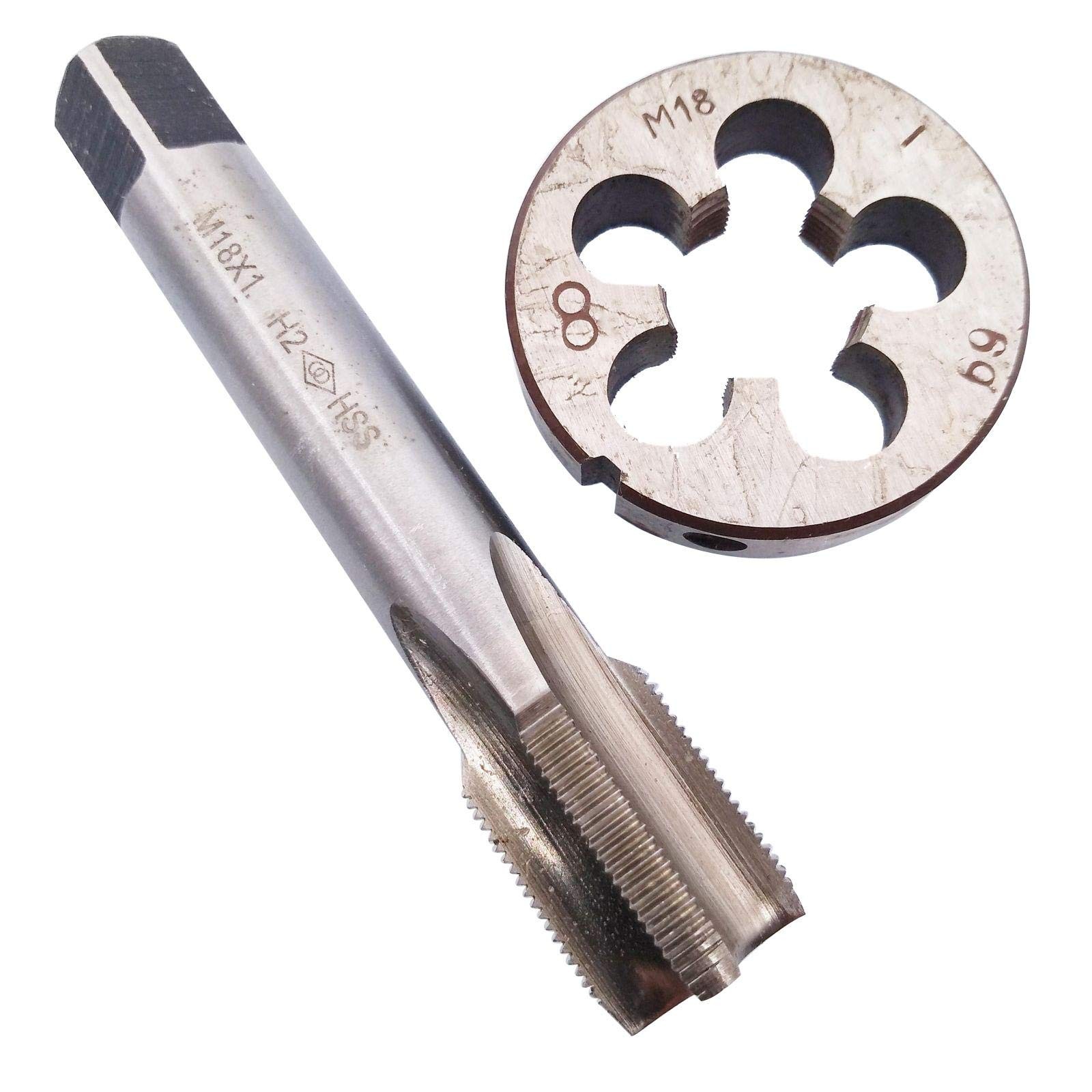 HSS M18 x 1mm Tap M18 x 1.0mm Die Metric Thread Right Hand Machining Tool