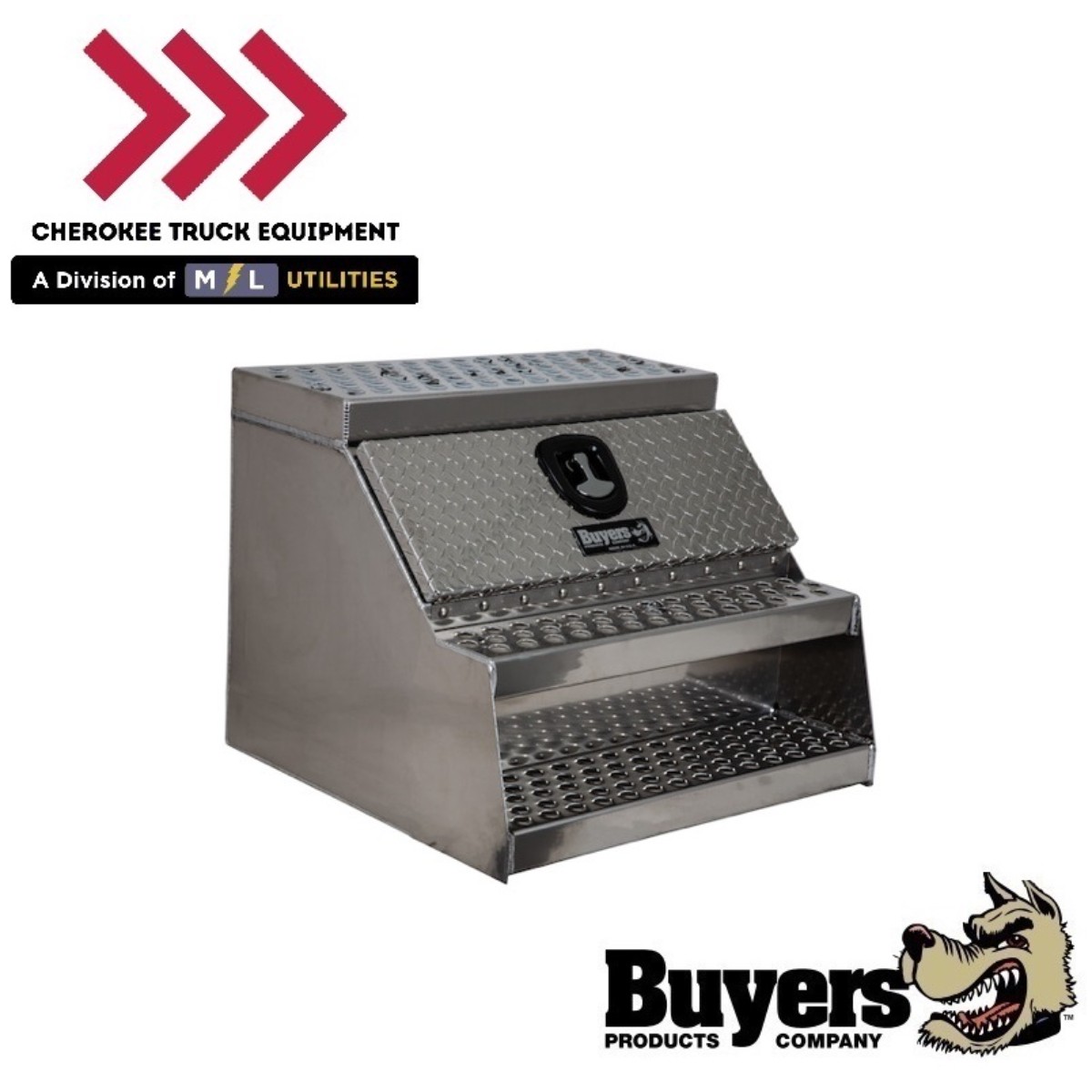 Buyers Products 1705183 24x28x30" Heavy Duty Diamond Tread Aluminum Step Box
