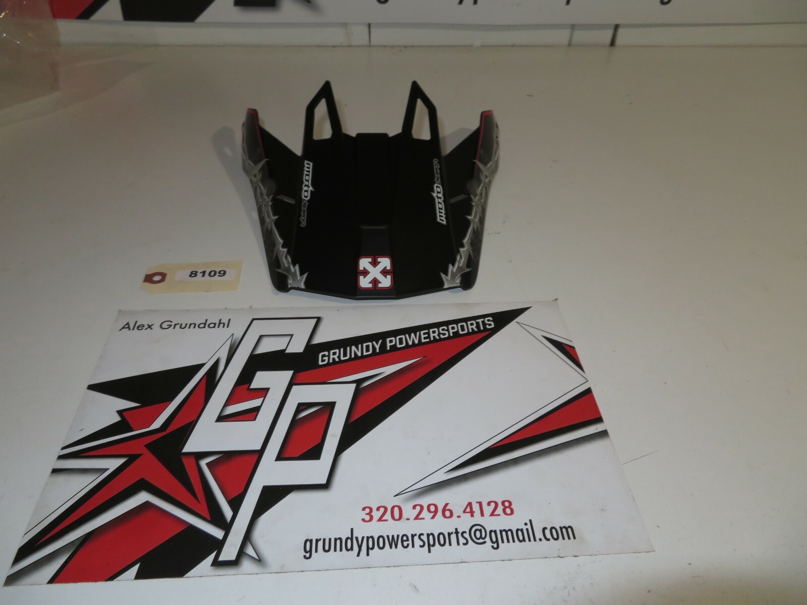 MOTO Design	- NOS Open Face Visor Black / Red / Silver Skulls Qty 1 - H11-207